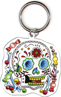 Sunny Buick Candy Sugar Skull Metal Keyring