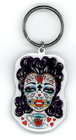 Sunny Buick Tea Lady Sugar Skull Key Ring