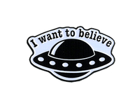 Believe Spaceship Enamel Pin