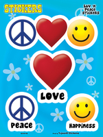 Peace Love and Happiness 6 x 8 Sticker