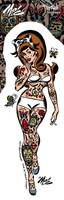 Mitch O'Connell Tattooed Smoking Girl Sticker