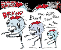 Dr Krinkles Brains, Brains, Brains Zombie Sticker