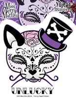 Miss Cherry Martini Top Hat Kitty Sugar Skull Sticker