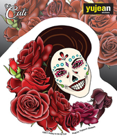 Cali Resting in Roses Sticker