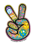 Dan Morris Mini Peace Hand Sticker 25-pack