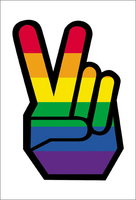 Rainbow Pride Peace Fingers Postcard