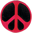 Mini Rainbow Peace Patch - Red/Black