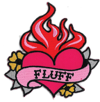 Fluff Flaming Heart Patch